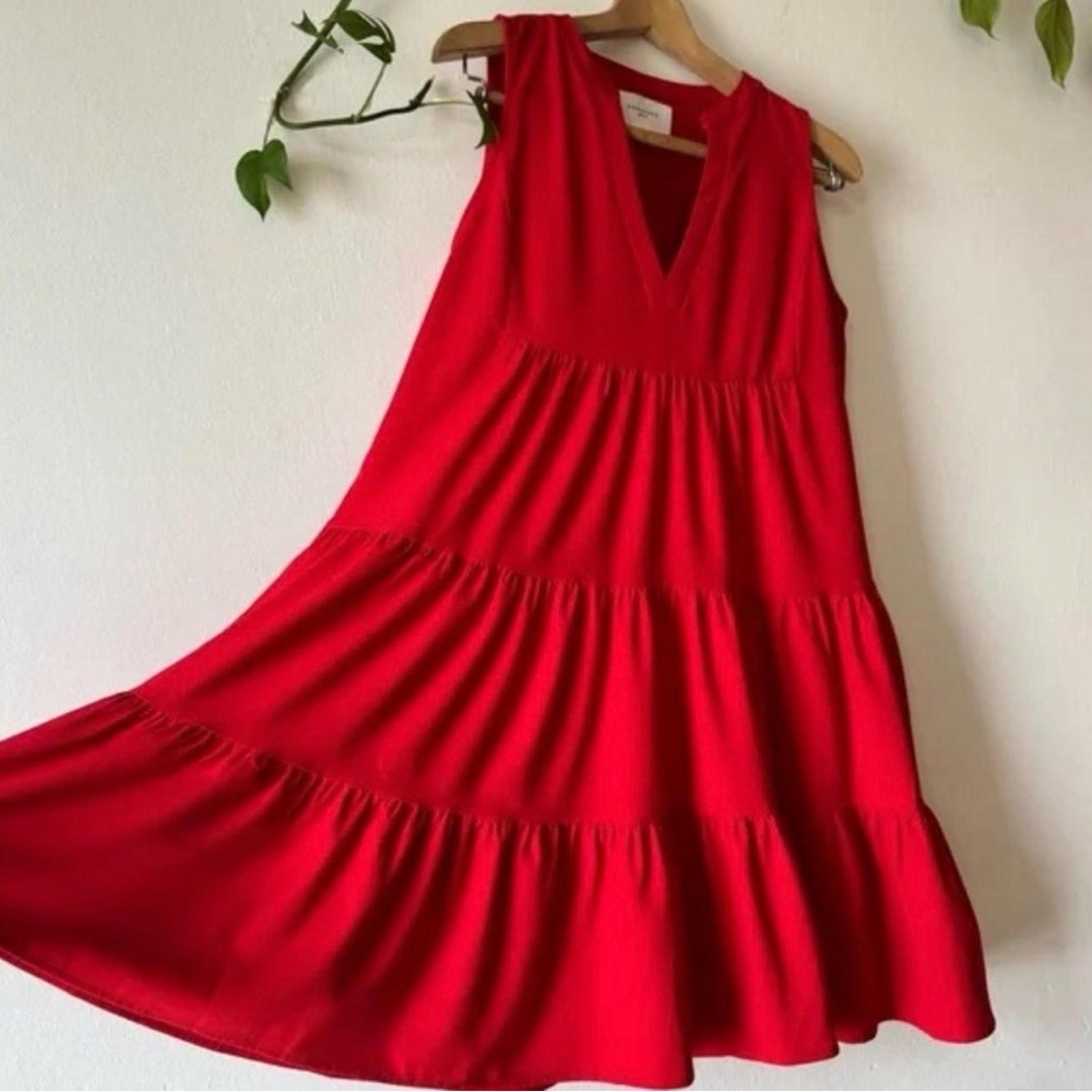 Pomander Place for Tuckernuck Red Tiered Sleeveless Dress – Size L - Picture 4 of 5